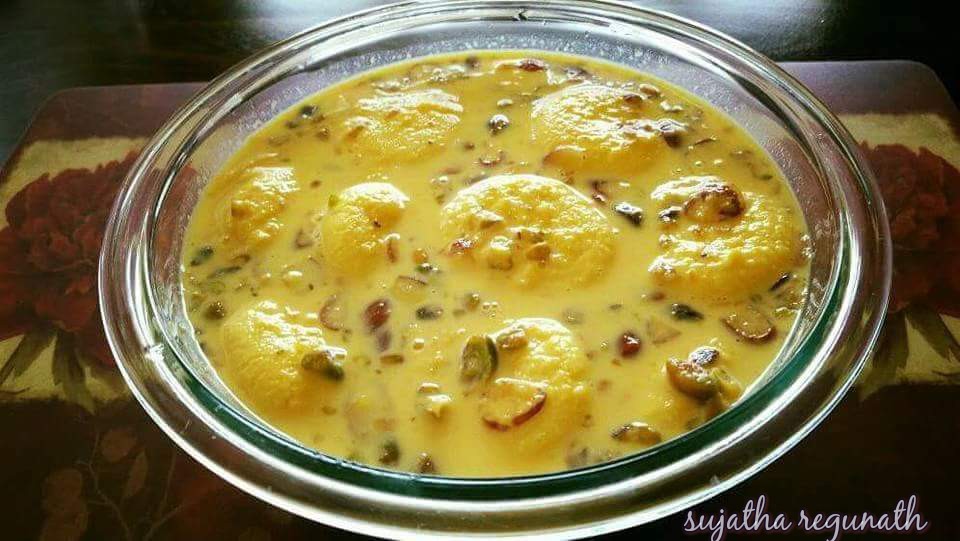 Kesar Rasmalai with Almonds and Pistachios