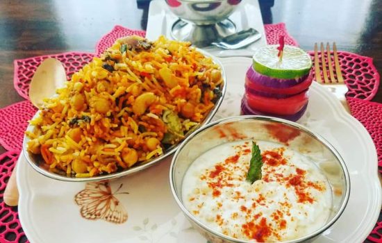 Lunch Platter: ChickPeas Biryani