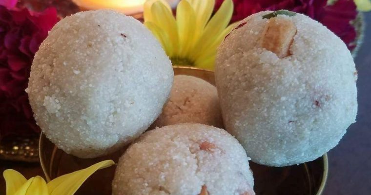 Rava Laddos garnished with cashewnuts