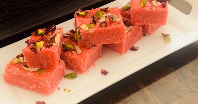 Almond Gulkand Burfi – Spring Sweet Delight 🌷🌷🌷