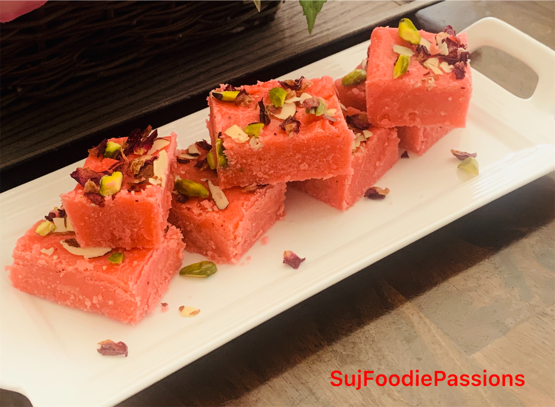 Almond Gulkand Burfi – Spring Sweet Delight 🌷🌷🌷